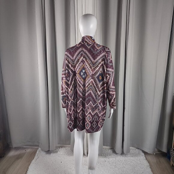 Cato Women's Tribal Pattern, Knit Cardigan Open Sweater Size XL - Picture 3 of 13